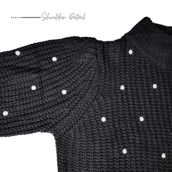 BLACK AND WHITE TURTLENECK SWEATER FOR WOMEN - Picture 6 of 11
